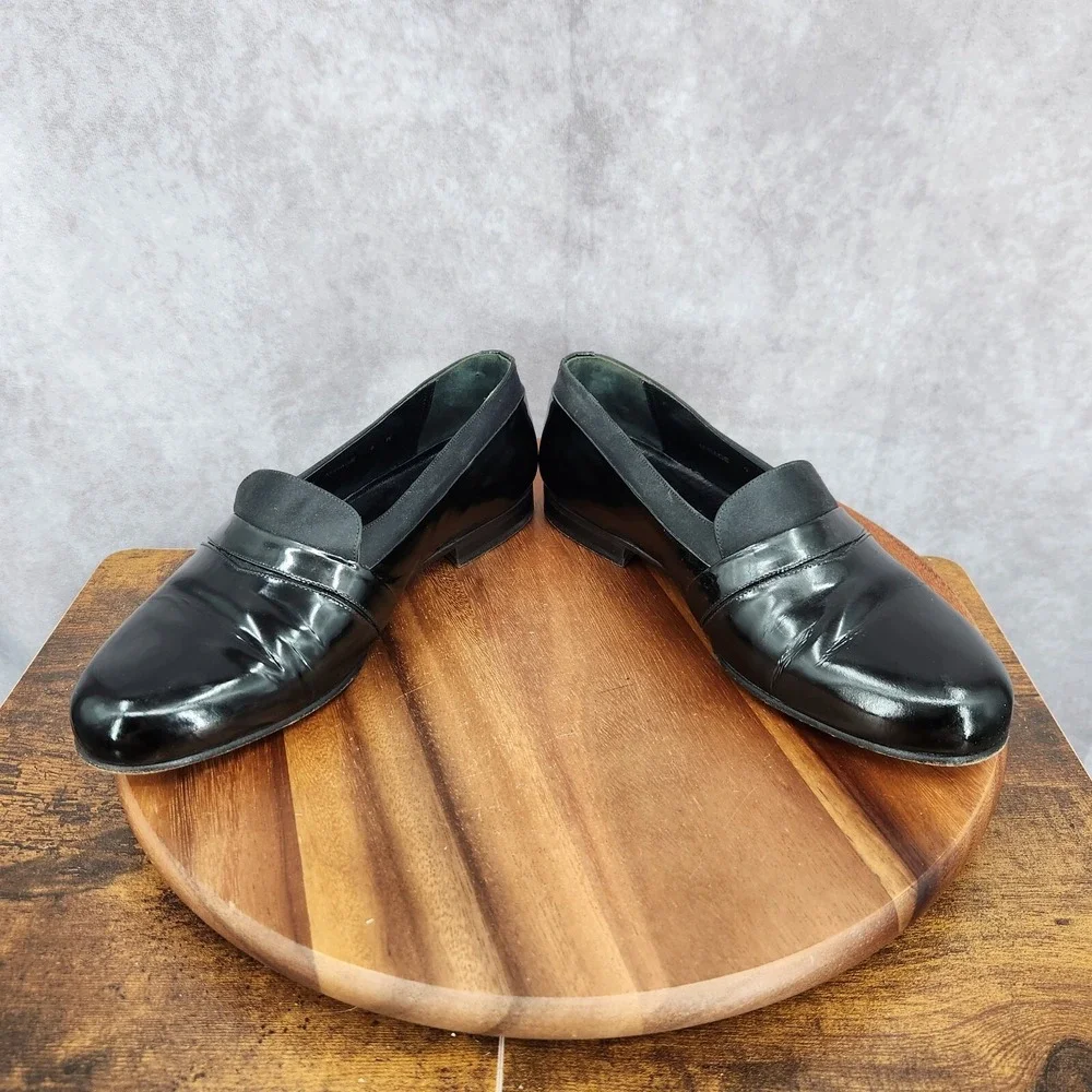 Mezlan Loafers Mens 9 W Mirage Black Patent Leather Slip On‎ Tuxedo Dress Shoes